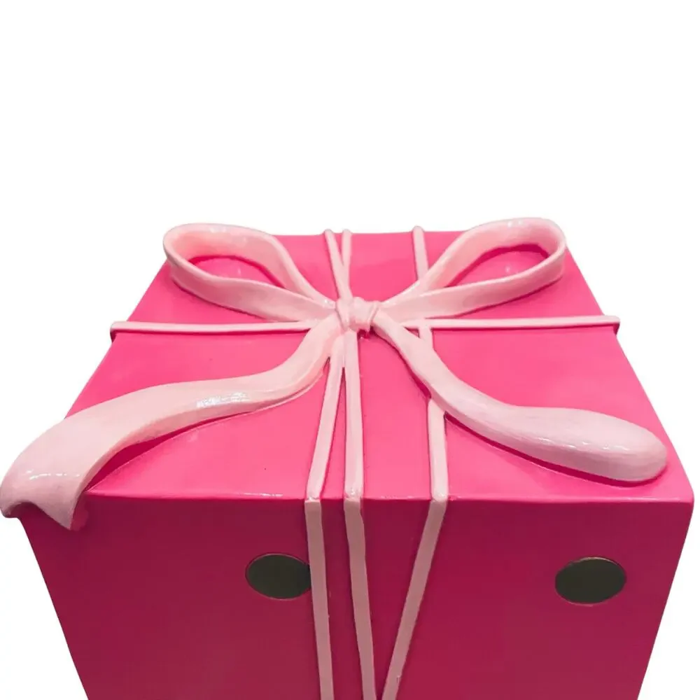 34th & Pine Pink Gold Polka Dot Christmas Present Bow Outdoor Holiday Decor New